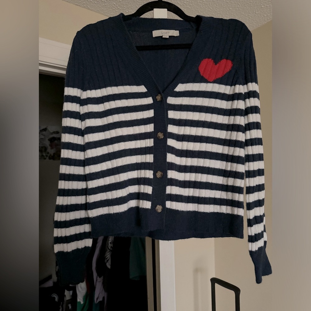 LOFT Heart Cardigan